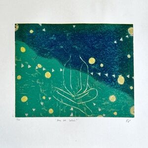 Abstract Green and Blue Art Print